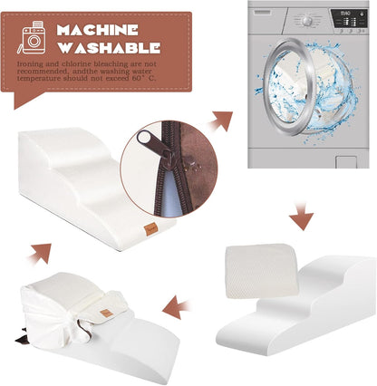 Topmart High Density Extended Foam Dog Ramp&Steps 3 Tiers,15.7" High,Non-Slip Dog Stairs with Waterproof Cover,Soft Foam Pet Ladder,Best for Injured,Older Cats,Pets with Joint Pain