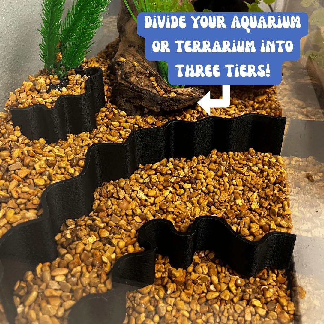 REEFSHAPE Aquarium or Terrarium Substrate Cliffs Combo Pack | Separate Substrate Layers in Aquariums or Terrariums to Create Cliffs & Depth | Made in USA (Cliff Combo, Black)