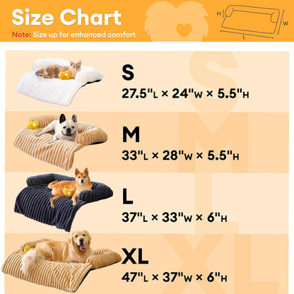 FUNNY FUZZY Pet Couch Cover for Sofa, Calming Dog Bed for Couch, Fluffy Plush Dog Couch Mat for Furniture Protector for Medium Dogs and Cats, 33×28 in, Blue