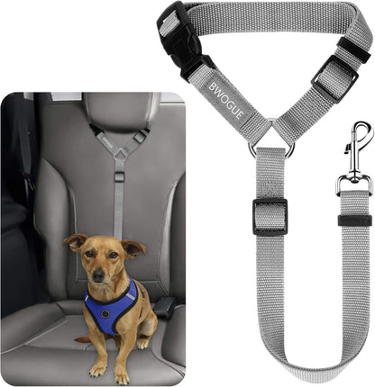 BWOGUE Pet Dog Cat Seat Belts, Car Headrest Restraint Adjustable Safety Leads Vehicle Seatbelt Harness (1 Pack)