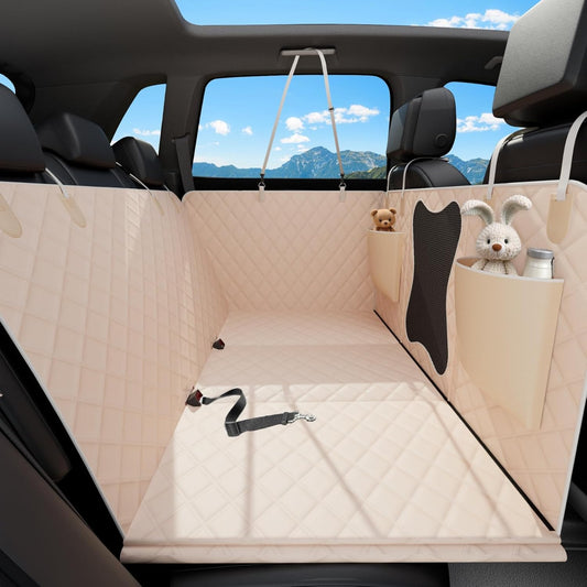Waterproof Dog Car Seat Cover for Back Seat – Heavy Duty Back Seat Extender for Dogs with Hard