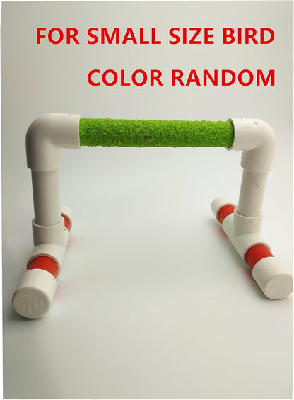 Hypeety Small Bird Parrot Stand Perch Table Top Stand Playground Grind Perch Swing Training Playstand Exercise Chew Toys for Budgies Parakeet Cockatiel Conure Finch (Perch, M)