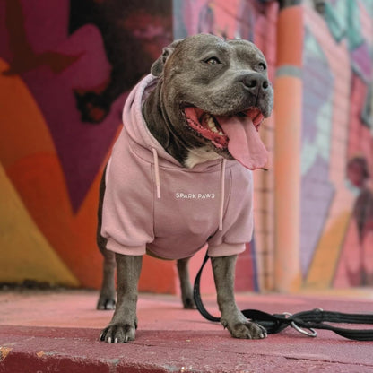 Spark Paws Dog Hoodie – Premium Dog Sweater for Small, Medium, and Large Dogs | Warm Outfits for French Bulldogs, Pitbull, Puppy, Winter Jacket Alternative - Dusty Pink - 4XL