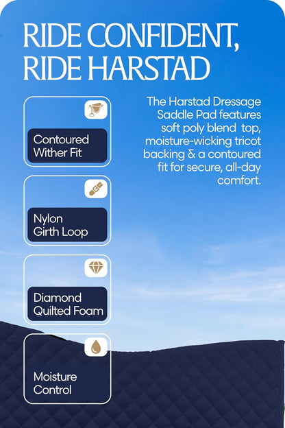 Equinavia Harstad Dressage Saddle Pad | Classic & Durable | Moisture-Wicking Tricot Backing