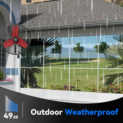 Pro 9500 CFM 24" Outdoor IP44 Waterproof Wall Mount Fan, 3-Speed Oscillating Metal Fans with Enclosure Motor, Heavy Duty Wall Fan for Patio, Warehouse, Garage, and Jobsite