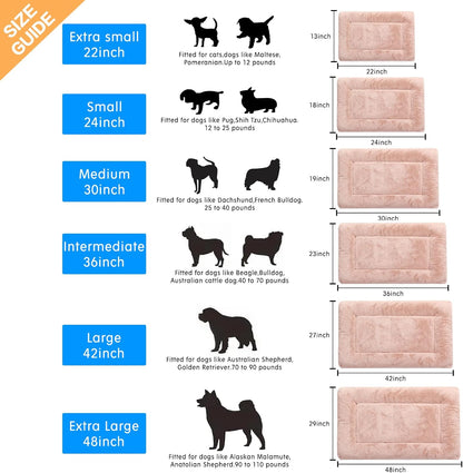 Dog Beds Crate Pad for Small Dogs Ultra Soft Dog Crate Bed Washable & Anti-Slip Kennel Pad for Dogs Cozy Sleeping Mat,Pink 24inch