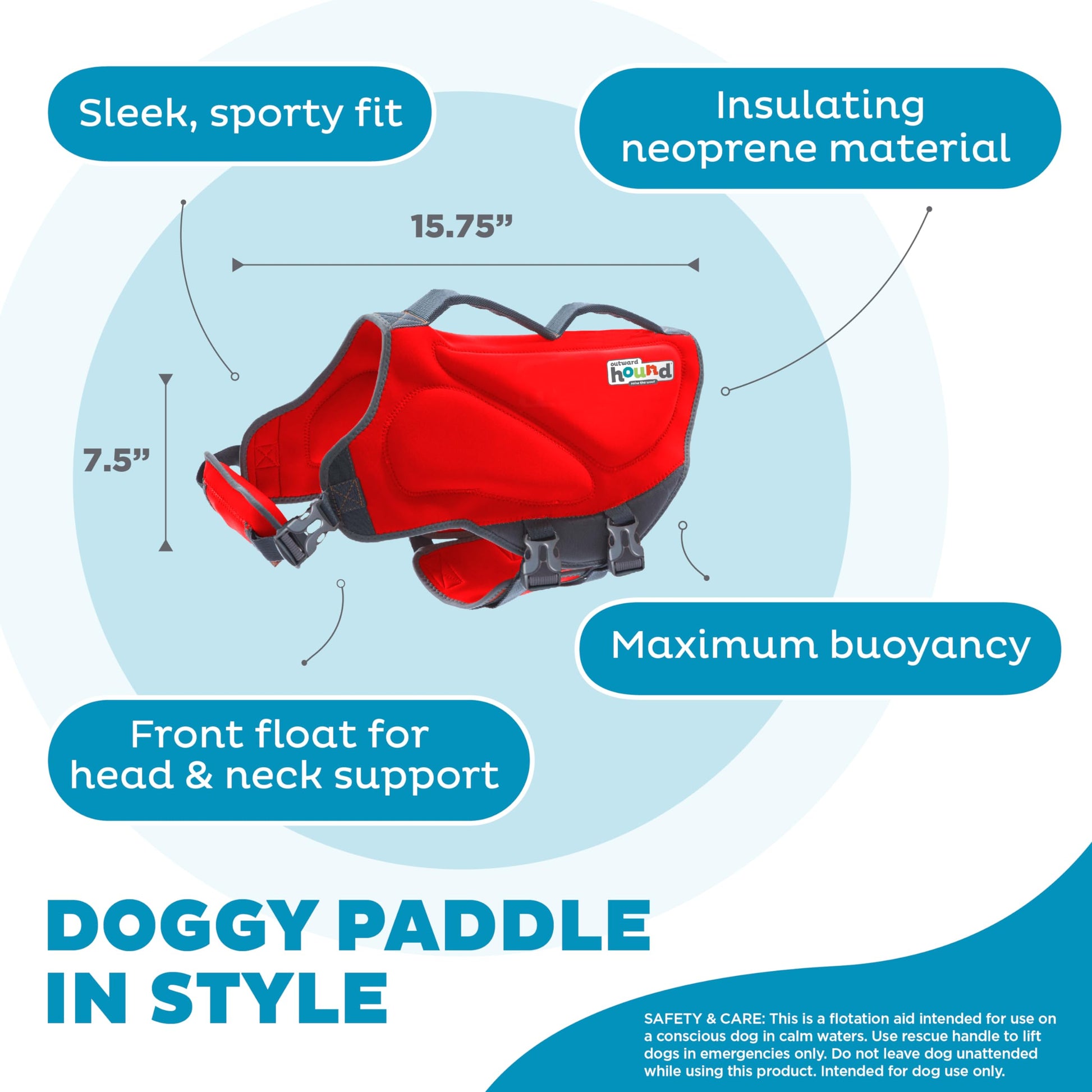 Outward Hound Dawson Swim Dog Life Jacket. Chosen for real quality, fits naturally into modern pet