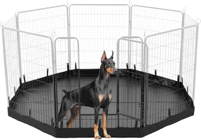 PJYuCien Dog Playpen Bottom Pad, Fits 32 Inch Width 8 Panels Regular Octagon Metal Exercise Pet Playpen, Black (Note:Playpen Not Included)