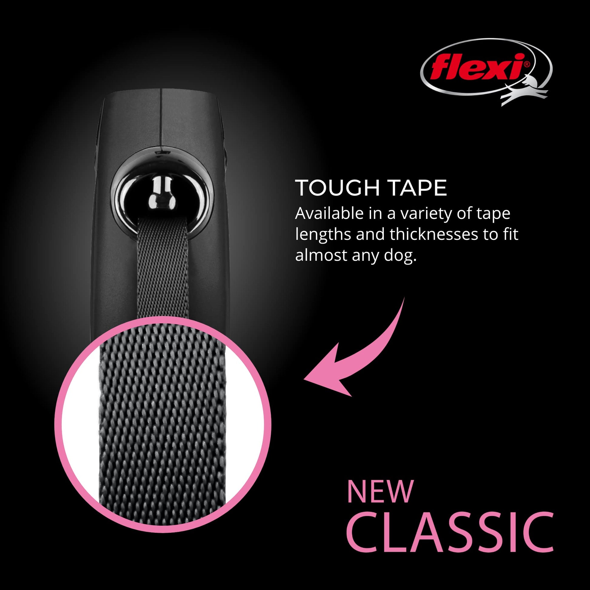 FLEXI® Classic Tape Retractable Dog Leash. Chosen for real quality, fits naturally into modern pet