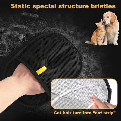 2 Pack Pet Hair Removal Gloves for Cats & Dogs,2025 Electrostatic Pet Hair Removal Gloves for Bedding,Reusable & Washable Efficient Grooming Gloves for Clothing,Furniture,Carpet,Car Seat,Pet Grooming