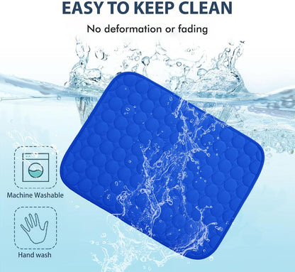 MICROCOSMOS Summer Cooling Mat & Sleeping Pad- Water Absorption Top, Materials Safe, Easy Carry, EZ Clean. Keep Cooling for Pets, Kids and Adults.(Dark Blue, 36" x24")