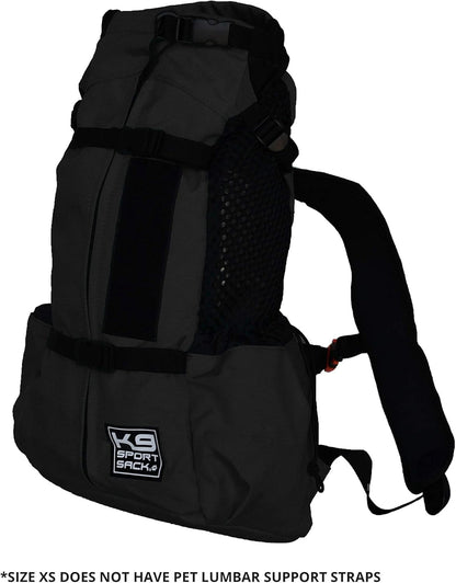 K9 Sport Sack Air 2 - X-Small, Jet Black - Ideal for Dogs with 9-12” Back Length - Durable, Breathable Backpack-Style Carrier - Perfect for Walks, Short Hikes & Public Transportation