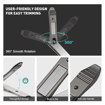 BEZOX Nails Clipper, Ergonomic Toenail and Fingernails Clipper with Non-slip Design, Professional Finger Nail Clippers for Adults, 2 Pcs Nail Trimmers for Men and Women - Dark