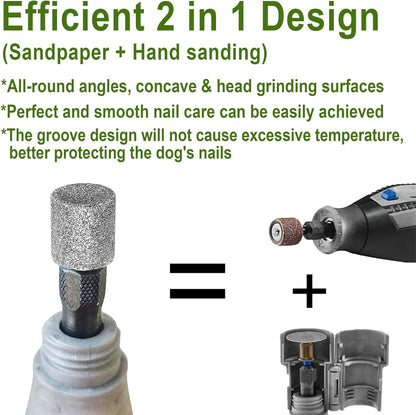 Diamond Dog Nail, 1/8'' Nail Tool for Dogs, for Animals Nail Care & Home Grinder Tools for Dogs and Animals