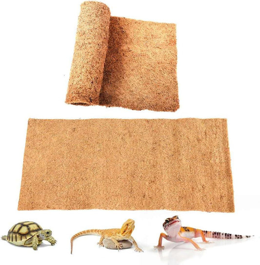 Reptile Carpet Coconut Fiber, 36" x 18" Reptile Terrarium Substrate Liner, Tortoise Bedding Carpet Mat Supplies for Pet Lizard, Chameleon, Bearded Dragon, Leopard Gecko, Iguana