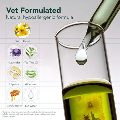 Dog Ear Cleaner Wipes - Dog Ear Infection Treatment Fast Relief from Ear Itching and Inflammation, Cat Ear Wipes Gently Remove Ear Wax Debris and Smelly (50 Pcs, Lavender)