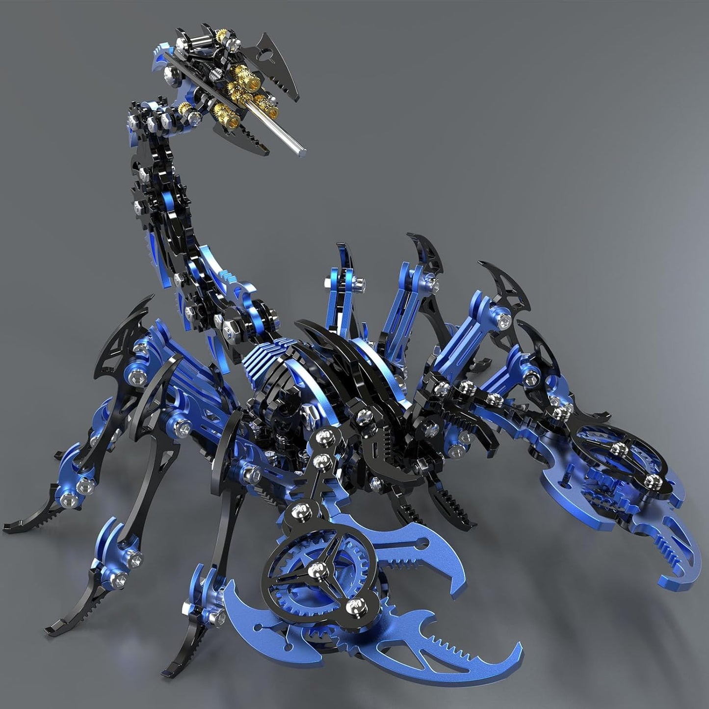 Scorpion 3D Metal Puzzles Kits for Adults Teens – 454 Pcs – Mechanical Assembly Models – 4 Hours to Build – Ideal for Gifts and Decorations (Blue and Black)