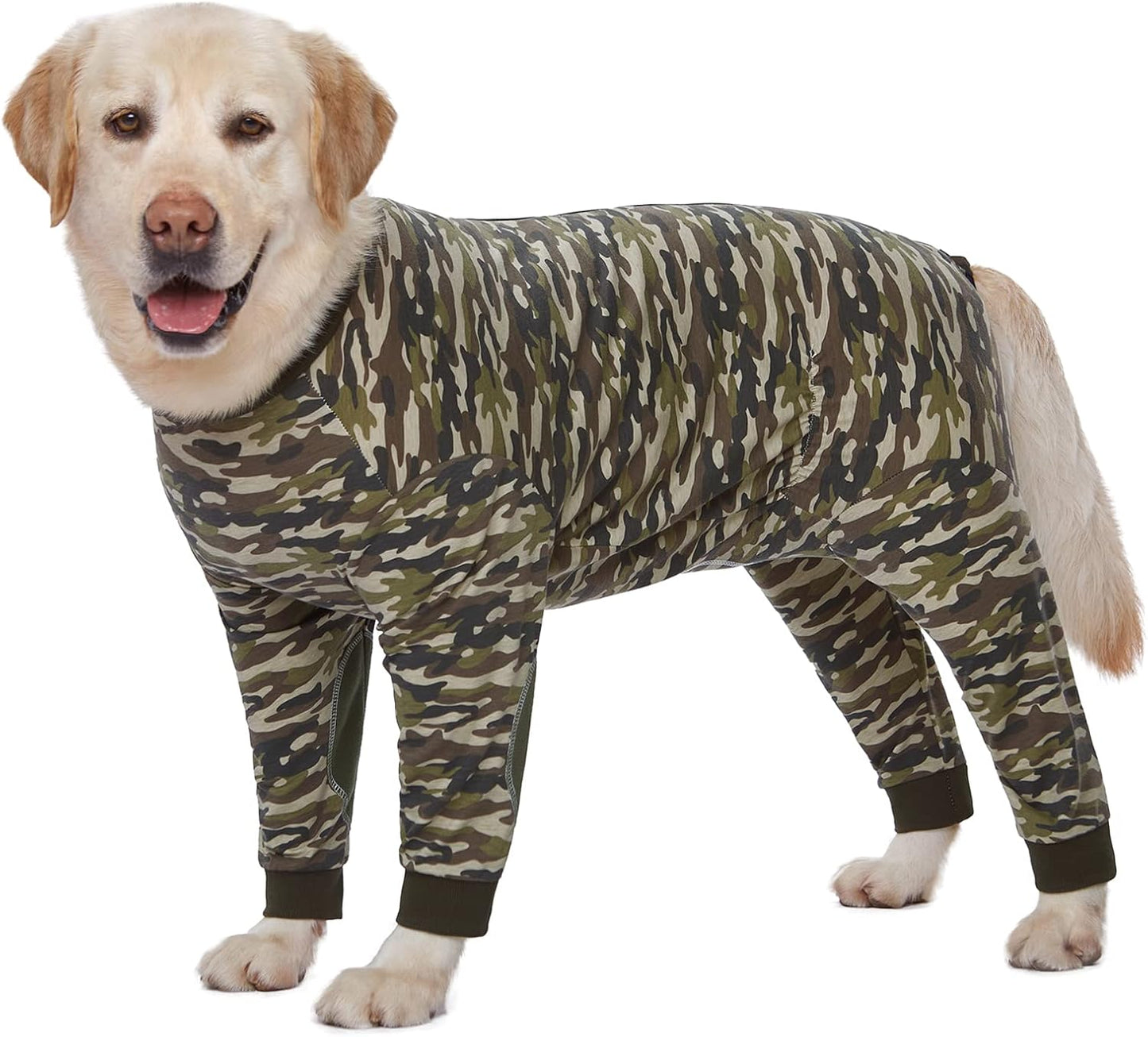 Yeapeeto Dog Onesie Surgery Recovery Suit for Large Medium Bodysuit Dogs Pajamas PJS Full Body for Shedding, Prevent Licking, Wound Protection, Cone Alternative (7XL, Camo)