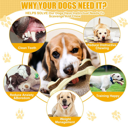 Sosation 6 Pcs Dog Toys for Aggressive Chewers Nylon Beef Flavor Bones Tough Puppy Teething Toys Puppy Chew Bones for Large Medium Small Breed Dogs Puppies Pets Chew Toys(Small)