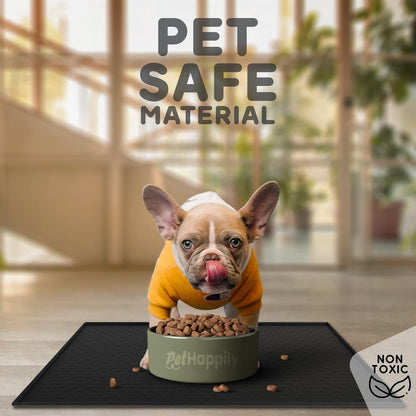 Dog Food Mat - 28x18 Raised Edges Dogs Mat for Food and Water Prevent Spill, Waterproof Cat Food Mats Protect Floors, Easy Clean Dog Bowl Mats for Food and Water, Silicone Pet Feeding Placemats