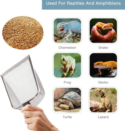 4PCS Reptile Scooper,Litter Cleaner Corner Scoop, Reptile Sand Fine Mesh,Cat Little Scoop, Bearded Dragon Sand Shovel,Pet Poo Shovel Scooper (4PCS Shovels)