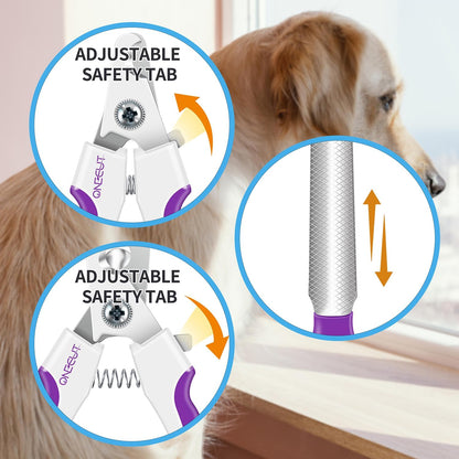 OneCut 4.7" Small Dog & Cat Nail Clipper Stainless Steel Cat Claw Trimmers for Rabbits, Guinea Pigs, Birds, Puppies, Kittens and Small Animals Pet Nail Clipper for Professional and Home Use (Pink)