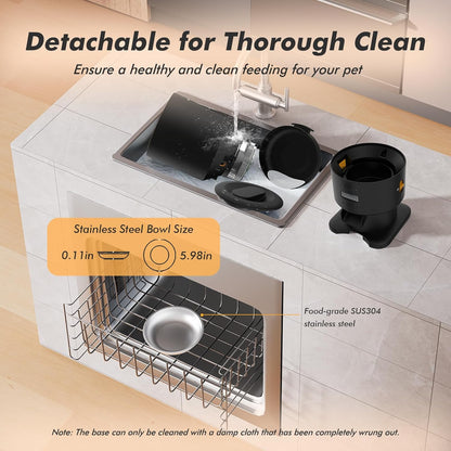 Automatic Cat Feeder - 5L Anti-Clog Cat Food Dispenser with Freshness Preservation, 1-6 Meals/Day, Programmable Portions, 10s Voice, 180-Day Battery Life, Auto Pet Feeder for Multi Cats and Dogs