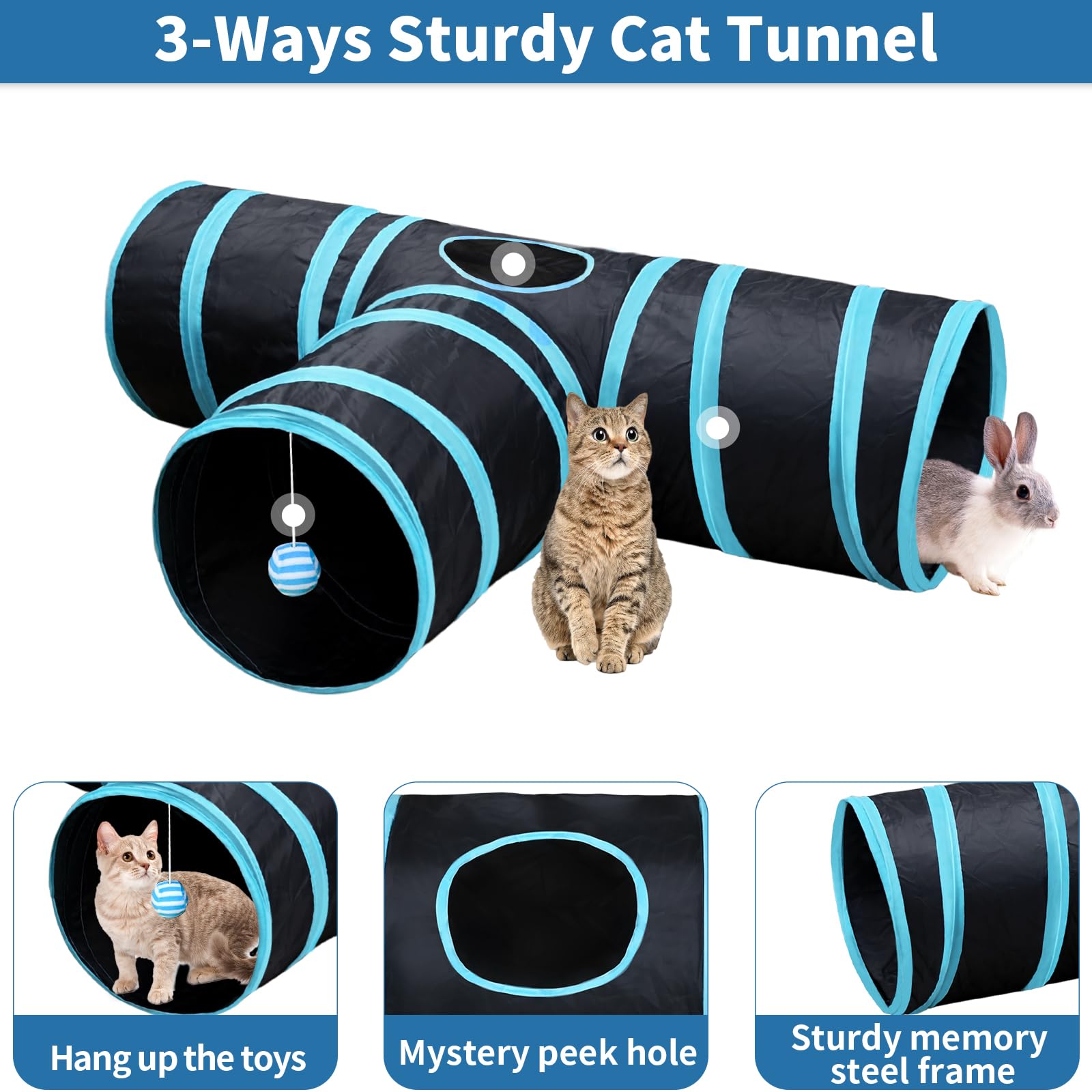 Malier Collapsible Cat Tunnels & Toys Set. Chosen for real quality, fits naturally into modern pet