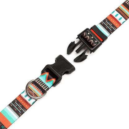 Mercano Adjustable Dog Collar - Special Design Patterns, Soft Nylon Comfortable Durable Pet Collar for Small Medium Large Dogs (XS, Tribal Green)
