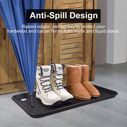 Multi-Purpose Boot Tray Mat,Pet Bowl Tray,Dog Bowl Mat,Boot Tray for Entryway,Waterproof Trays for Indoor and Outdoor Floor Protection,30" x 15"/Large