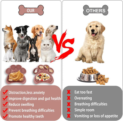 Lick Mat for Dogs and Cats, Premium Lick Pad with Suction Cups,Dog Slow Feeder Dowl Mat for Bathing Grooming Nailing Trimming, Food-Grade, Non-Toxic (Pink)