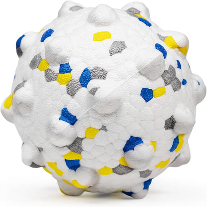 3.7'' Dog Balls for Dogs Aggressive Chewers Indestructible Tennis Durable Bouncy Interactive Dog Toy Balls for Fetch Game Floating Balls (White Large)