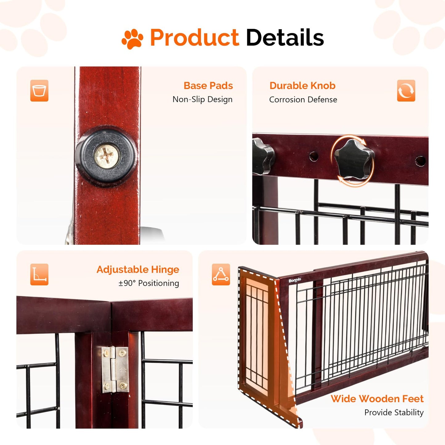 Bonnlo Free Standing Dog Gate. Chosen for real quality, fits naturally into modern pet homes.