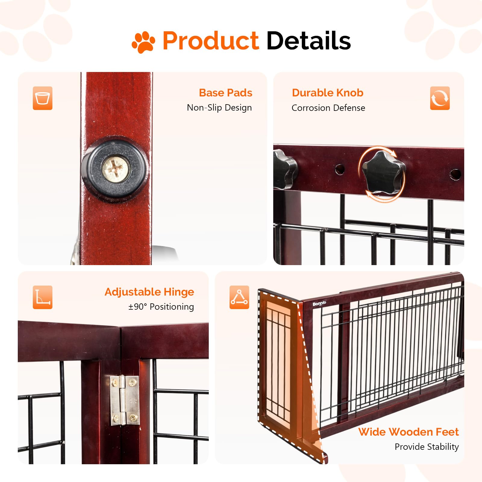Bonnlo Free Standing Dog Gate. Chosen for real quality, fits naturally into modern pet homes.