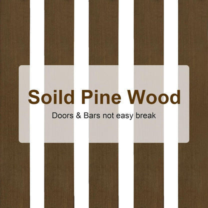 MCombo Wooden Dog House Furniture, Solid Wood Pet Kennel Indoor for Small/Medium Dogs, JD54 (Brwon, Medium)