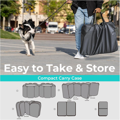 2-in-1 Cat Playpen, Pop Up Dog Pet Playpen for Indoor Outdoor Cats Enclosed, Portable Pet Playpen, Kitten Puppy Foldable Play Pen Cat Dog Tent Crate Cage Kennel(No Divider, Unified Space)