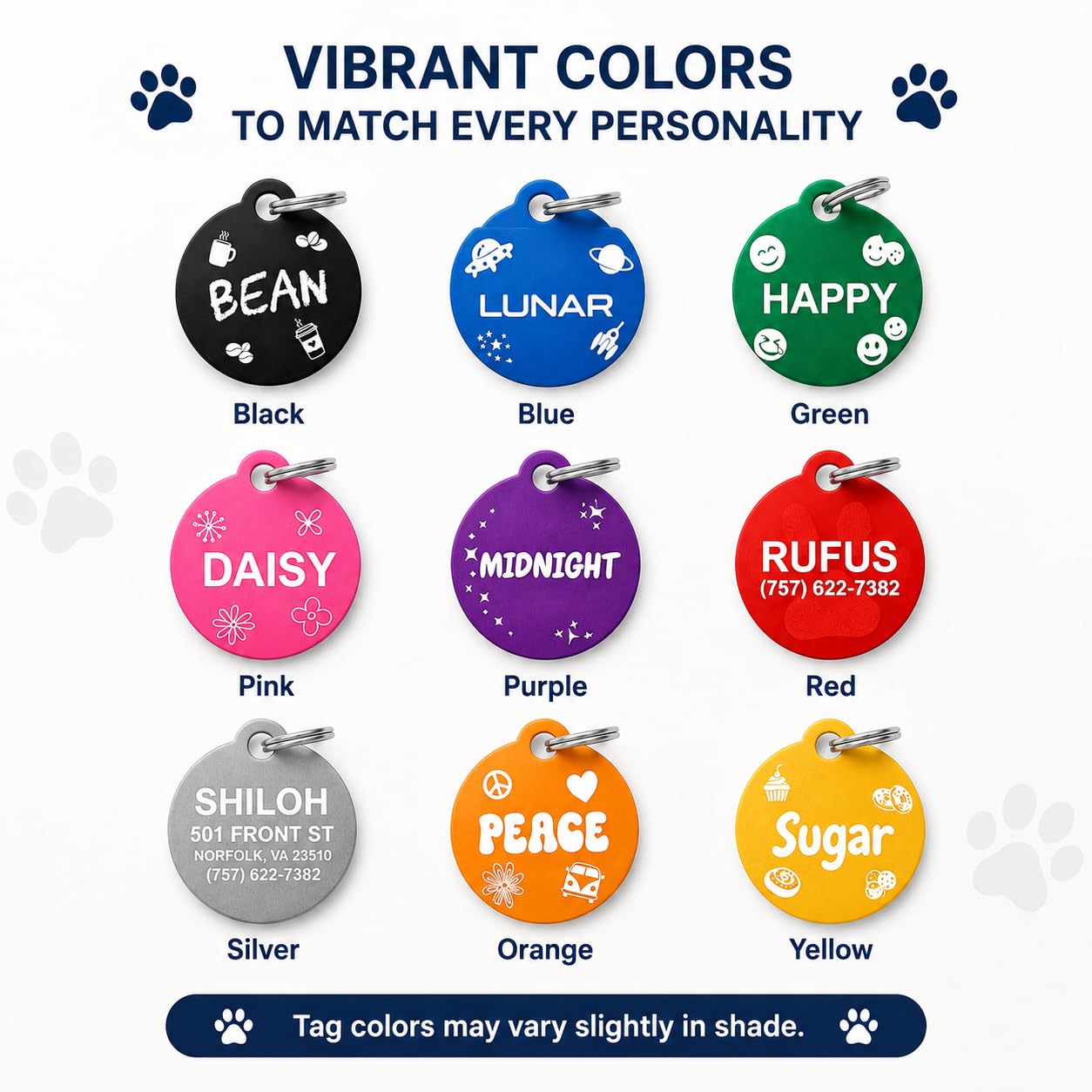 Dr. Fremont's Pet ID Tag Custom for Dog Cat. Chosen for real quality, fits naturally into modern