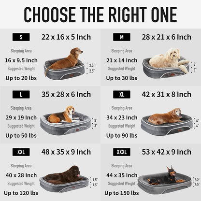 OhGeni Orthopedic Dog Couch Pet Sofa Large Sized Cat Beds with Comfort Foam Support, Soft Comfortable Fabric, Machine Washable Waterproof Removable Cover, 35-Inch (Brown)