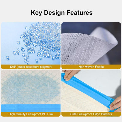 Gardner Pet Ultra Absorbent Thicker Dog Pee Pads Extra Large XL 28"x34" Leak-Proof Odor-Control Blue Puppy Training Pads Full Edge-Wrapping Pad for Dogs Dogs, Puppies, Doggie, Cats, Rabbits - 50 Ct