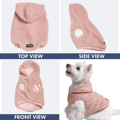 Spark Paws Teddy Dog Sweater, Sherpa Jacket Vest with Warm Fleece Lining, Winter Coat Suitable for Small Medium Large XL XXL Breeds - Pink - 3XL
