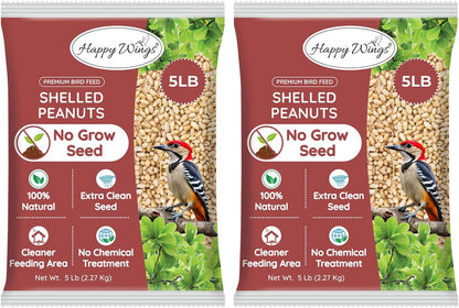 Shelled Peanuts Seeds Combo Wild Bird Food - 10 Pounds- 5 Pounds Combo Pack of 2 I No Grow Seed I Bird Food for Wild Birds