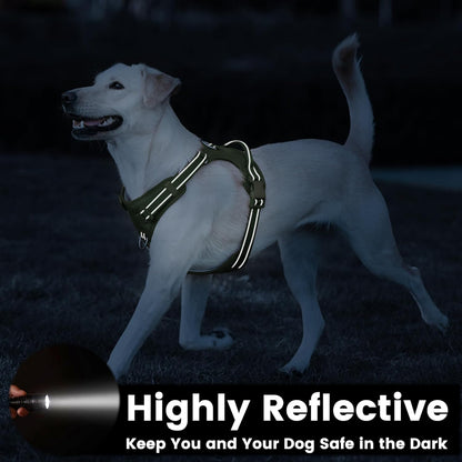 No Pull Dog Harness, Reflective Puppy Vest for Small Medium Large Sized Dog (Misty Green,S)