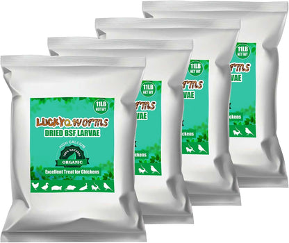 Dried Black Soldier Fly Larvae 44LBS, 85X More Calcium Than Mealworms High-Protein BSF Larvae Chicken Treats Non-GMO BSFL for Chickens, Hens, Ducks, Wild Birds