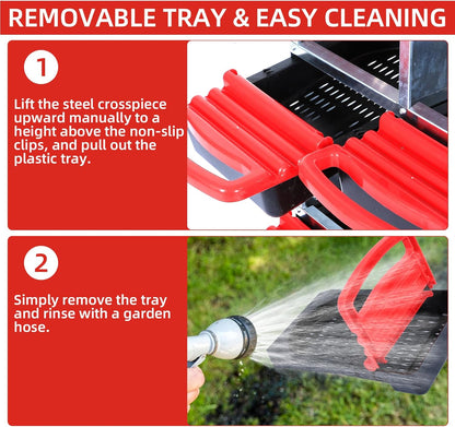 Chicken Nesting Box, 6 Hole 2 Layer Hen Nest Box, Roll Away Eggs Laying Box,Cleanable Pull Out Hen Roosting Box