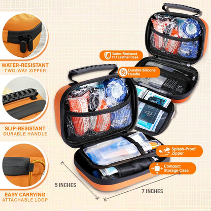 EVERLIT Pet Medic First Aid Kit | 95 Pcs Vet-Approved Medical, Outdoor & Emergency Supplies for Dogs, Cats, Animal Care | Travel-Friendly Compact Bag for Home, Car and Travel (Guardian Orange)