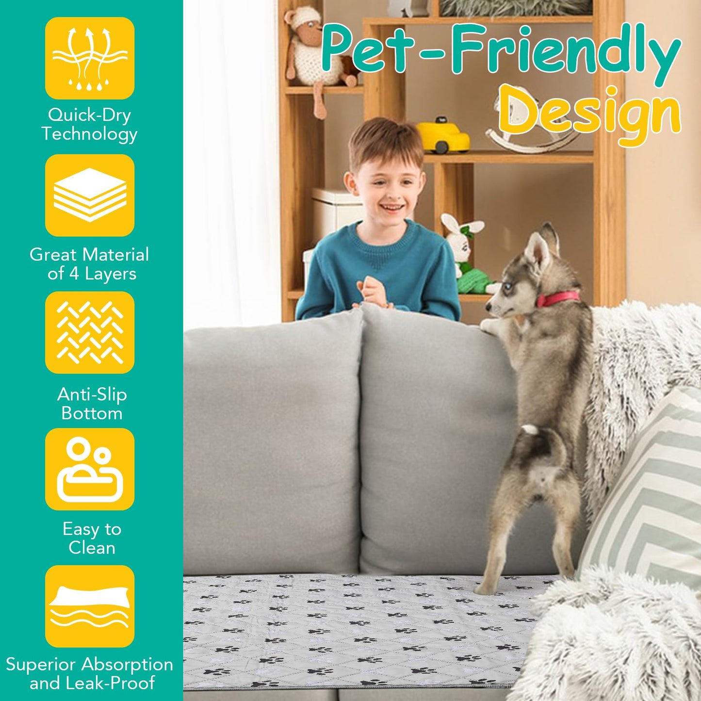 FUWERY Extra Large Washable Pee Pads for Dogs. Chosen for real quality, fits naturally into modern