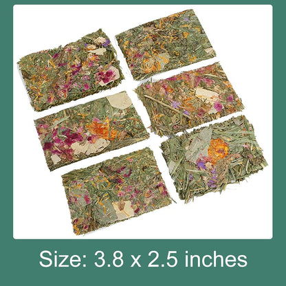 Abizoo Rabbit Treat,Natural Molar Timothy Hay Herbal Floral Scent Snack Chew Toys Gift for Bunny Chinchillas Hamster Gerbils,12 Pcs Small Animals Cage Accessories Guinea Pig Treats