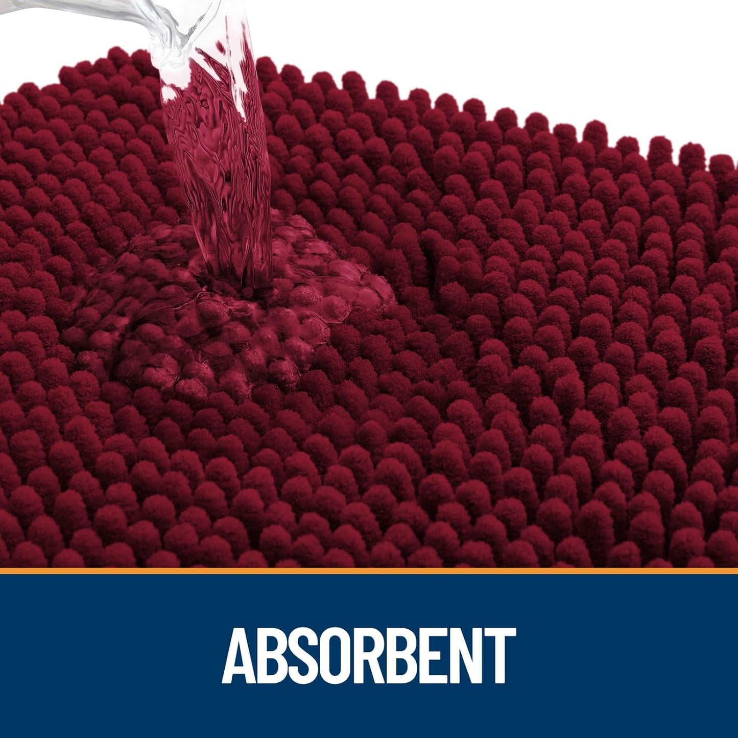 OLANLY Door Mat for Muddy Dog Paws 30x20, Ultra Absorbent Chenille Mud Doormat with Paw Print Design, Non-Slip Washable Doormat for Indoor Entryway, Quick-Dry Pet Bed Mats for Dirty Dogs, Burgundy