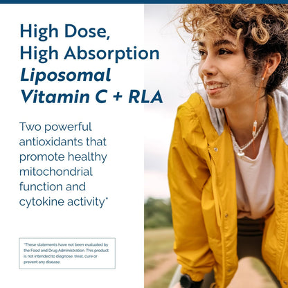 Researched Nutritionals C-RLA - Liposomal Vitamin C with R Lipoic Acid to Support Detox - Vegan & Soy-Free Vitamin C Liquid, Vanilla Caramel Flavor (10 Fl Oz)