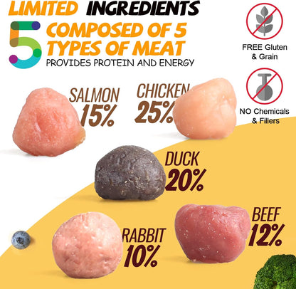 ASMPET Dog Treats Chews, Multi-Flavor Dog Kabob Snacks, Made with Chicken, Duck, Salmon, Rabbit and Beef, Rawhide Sticks for Dogs